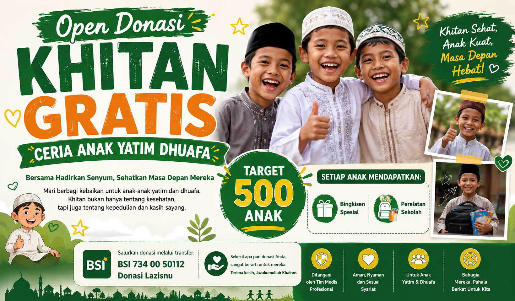 Sunatan Gratis Ceria untuk 500 Anak Yatim dan Dhuafa